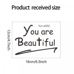 Fun-a002you oled ilus ingliskeelne loosung Vannitoa Vannitoa taustaga maastikukujundusega seinakleebis 12*16cm/fun-a002