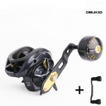 DEUKIO Water Drop Wheel Bait Casting kalastusrull 18KG s&uuml;gav pool 6.5:1 alumiiniumraamiga s&uuml;sinikust k&uuml;lgmine h&uuml;ppaja metallist rulliga merevee topeltk&auml;epide Right Hand