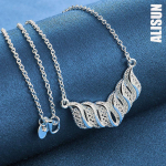 925 h&otilde;bedane 18-tolline ketiripatsiga kaelakee Moodsad pulmaehted O-49CM