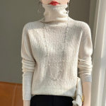 Naiste ka&scaron;miirist sviiter Qinghe ka&scaron;miir 30% ka&scaron;miir 70% vill Naiste s&uuml;gis- ja talvine ka&scaron;miirist pullover pehme ja soe XXL valge