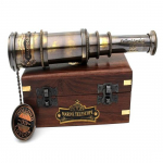 Merenduslik messing teleskoop puidust karbiga Kapteni binokkel Merev&auml;e meremees Vaatamine Matkamine Merenduslik t&ouml;&ouml;tava kingituse dekoorireplika