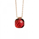 LOVA LOLA VAN DER KEEN - Collier - V&eacute;ritable Cristal Rouge - Argent Massif 925 Milli&egrave;mes - Colori Or Rose - Bijou Femme
