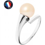 PERLINEA - ehtne &uuml;mmargune magevees kultiveeritud p&auml;rliga s&otilde;rmus 8-9 mm - naturaalne roosa v&auml;rv - valge kuld - naiste ehted