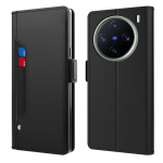 Vivo X200 Pro mini-magnetiline klapp-nahast telefoni &uuml;mbris VIVO X200 Pro X100 Ultra X80 X70 X90 Pro Plus ID-kaardi rahakoti peeglialuse kate jaoks For vivo X200 Pro must