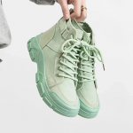 Mood Uued Naiste Saapad Briti Stiilis Naiste Pahkluusaapad Paeltega Platvorm Mootorrattasaapad disainer Mood K&otilde;rge S&auml;&auml;rega Naiste L&otilde;uendkingad 40 roheline