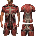 Inimkeha Lihas 3D Prindiga T-s&auml;rgid L&uuml;hikesed p&uuml;ksid Komplektid Meeste dressid Suurem&otilde;&otilde;dulised l&uuml;hikeste varrukatega T-s&auml;rk P&uuml;kste komplekt Meeste &uuml;likonnad Riided L