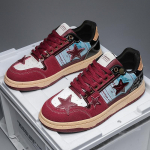 2024 New Wine Red Personality Ehted Star Kings Hiina stiilse disainiga mitmek&uuml;lgsed meeste lauajalatsid paksu tallaga naiste kingad 44 suurus 39