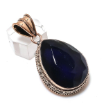 Natural Black Spinel Gemstone Handmade Copper Jewelry Pendant 1.97 y5t54
