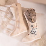 Naiste talvesaapad k&uuml;ljet&otilde;mblukuga, soojad libisemiskindlad p&otilde;lvede k&otilde;rgusel tikitud k&otilde;rged kunstkarusnahaga voodriga saapad Naiste jalan&otilde;ud 39