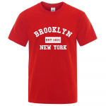 Brooklyn Est. 1631 New York Kirjatr&uuml;kiga T-s&auml;rk Meeste vabaaja T-s&auml;rgid Suvised puuvillased topid Moodsad hingavad teer&otilde;ivad S must