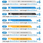 77/42tk U-varrega tikksaeterade komplekt Hcs/Hss Erinevad saelehed teravad kiirelt l&otilde;igatud 6t 8t 10t 14t 18t 24t 32t puidu metalli l&otilde;ikamiseks Multipurpose Cutting