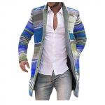 Meeste kampsun mantel, prinditud villasegud, vabaaja pikkade varrukatega jope, tuulejope, mantli kraavi XXL sinine