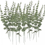 24 tk Kunstlikud eukal&uuml;pti lehed Kunstlikud eukal&uuml;pti varred Kunstlikud oksad lilleseade pulmakimbude kodukaunistamiseks roheline