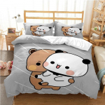 Armas Bubu Dudu multifilm karu panda tekikate kawaii voodipesukomplektid pehme tekikott ja padjap&uuml;&uuml;rid &uuml;hekordsed topeltkuninglikud poisid EU Single 135x200cm