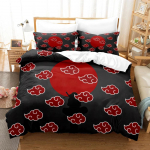 Punane Pilv Anime 3D Joonisvoodikatte Komplektid Tekk Voodipesu Laste Voodipesukomplekt Akatsuki Jaapan Kahekohaline Kuninganna Kuningas &Uuml;hekohaline Suurus Kingitus 200x229cm 79x90in