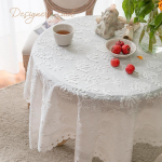 Luksuslik pitsist laudlina elutuppa magamistoa kattelaud Peolaudlina Ameerika valge tikandiga tolmukindel lauakaunistus 120X120cm kollane