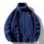 Meeste kunstlik &scaron;erpajope s&uuml;gistalvine paks soe kaelus t&otilde;mblukuga tasku pikad varrukad vabaaja vaba sobivusega &uuml;hev&auml;rviline meeste vabaaja mantel 2XL