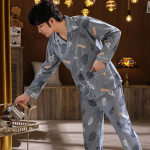 Pidžaamad Meeste pikkade varrukatega puuvillased kevad- ja s&uuml;gispidžaamad meeste s&uuml;gis- ja talvenoortele ja keskealistele &otilde;hukesed suvised kost&uuml;&uuml;mid XXL