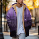 Men's thick zipper pocket jacket with pockets inserted into cotton jacket XL