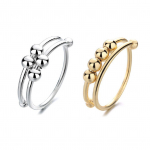 2 tk Fidget Ring Kulla ja h&otilde;beda sulamist v&auml;hendab &auml;revust Relax Mind Open helmes&otilde;rmused naiste s&otilde;rm