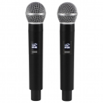 2 tk traadita VHF-mikrofoni professionaalne m&uuml;rav&auml;hendusega USB-laetav k&auml;eshoitav UHF traadita