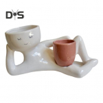 Laisk mees istutuspott vaigust lamav figuuriga lillepott drenaažiavaga lauapealne sukulent istutuspott sukulentidele kaktus siseruumides aia kaunistuseks A