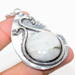 Rainbow Moonstone Handmade 925 Sterling Silver Jewelry Pendant 2.48 w9g52