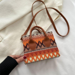 Bags for Women Fashionable and Versatile Handbags Ethnic and Western Style Single Shoulder Crossbody Small Square Bags oranž