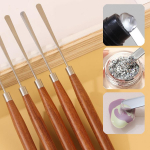 K&uuml;&uuml;nte geeli segamispulk, roostevabast terasest spaatel puidust k&auml;epidemega geellakiga jumestuskreemi segamiseks