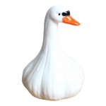 K&uuml;&uuml;slaugupardi vaigu kujuke Multifilm Valge pardi kuju Loomade skulptuur Kodukontori raamaturiiul T&ouml;&ouml;laua kaunistus Ornament valge