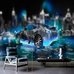 Moodne stiil 3D tapeet Auto pildiga seinamaalingud Elutuba Laste magamistuba Seinapaber Lapsed Multikas 3D seinamaalingu dekoratsioon 200 cm(W) x 140 cm(H)