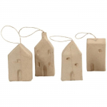 Maisons en papier m&acirc;ch&eacute; - De 10 &agrave; 12 cm - 4 pcs