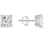 Jewels Prim 5 ct printsessl&otilde;ikega teemantk&otilde;rvar&otilde;ngad 18K valge kuld kruvikinnitusega korv naiste kandmiseks, kingituseks, ehted 15MM h&otilde;be