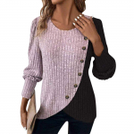 Naiste n&ouml;&ouml;bitavad teksas&auml;rgid, vabaaja pikkade varrukatega V-kaelusega chambray pluusitopp L sinine