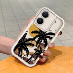 Pehme silikoonist ruudukujulise redeli mustriga telefoni&uuml;mbris, t&auml;ielikult kattev, kaamera p&otilde;rutuskindel kaitse, kummist &uuml;mbris Vivole Vivo Y11 2023 valge