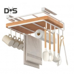 K&ouml;&ouml;gis riputatav organiseerimisriiul konksudega, tugeva kandev&otilde;imega, paberr&auml;tikute, kaltsude riidepuu, l&otilde;ikelaua hoidja, hoiuriiul C