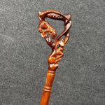 93.98 cm Handcrafted Wooden Walking Stick Lion Hunting Gazelle Carving Stylish and Sturdy for Men, Women Best Gift for Him