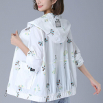 Suvine Naiste P&auml;ikesekaitse Jakk Mood Keskealine Ema Vabaaja Lai Kapuutsiga &Otilde;huke Tuulejope Jakk 4XL valge