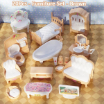 Armas Kawaii roosa 10 eset / partii miniatuurne nukumaja m&ouml;&ouml;bel aksessuaarid lapsed m&auml;nguasjad k&ouml;&ouml;k toiduvalmistamisasjad t&uuml;drukutele kingitused beige