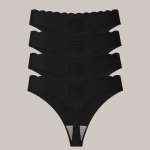 FINETOO 4 tk Naiste &otilde;mblusteta alusp&uuml;ksid Seksikad volangidega stringid T&uuml;drukute &uuml;hev&auml;rvilised bikiinid Pehme siidsatiinist G-string N&auml;htamatu pesu XS-XL XS&4pcs