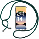 Coque pour xiaomi redmi note 14 5g (pas pour 4g) - avec cordon vert nuit - e.F.Connection&reg;