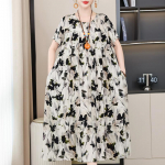 Suures suuruses elegantsed kleidid naistele vabaaja l&uuml;hikeste varrukatega vintage pikk kleit 5XL