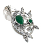 Green Onyx Handmade 925 Sterling Silver Jewelry Pendant 2.56 z9t07