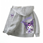 2025 MINISO Pehme ja armas Kuromi multikas anime perifeeria Poisid ja t&uuml;drukud Lukuga kapuutsiga dressipluusid S&uuml;gis ja talv Mood laste lukuga dressipluus 130 hall v&auml;rv