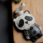 Panda bag pendant French sheepskin handmade keychain