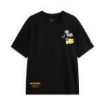 Li Ning Disney Miki Hiire koost&ouml;&ouml; Pehme Mugav Hingav Logoga Tikitud &Uuml;mara kaelusega Vaba L&uuml;hikeste varrukatega T-s&auml;rk Meeste T-s&auml;rgid Must AHSUA75-2 XL