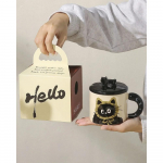 Paarikeraamiline veetass Loominguline isiksus kassi kruus kaanega armas keraamiline kohvitass joogivee tassi suveniir 200-400ml