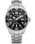 CITIZEN Eco-Drive 200M Must sihver Roostevabast terasest meeste k&auml;ekell BN0261-51E must