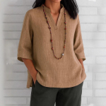 YYFS Naiste mood vabaaja suvekevadine &uuml;hev&auml;rviline print 1/2 varrukatega V-kaelusega pluusid ja s&auml;rgid S