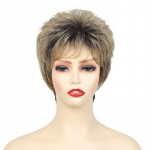 S&uuml;nteetilised Naturaalsed L&uuml;hikesed Juuksed Pixie L&otilde;ikusega Parukad Naistele Ombre Blond L&uuml;hike Tukkiga Parukas Igap&auml;evane Parukas Daamidele Kost&uuml;&uuml;m Ema tumepruun v&auml;rv